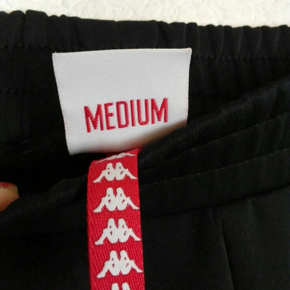 Kappa Authentic Barsi Wide Leg  Track Pants Black White Size Medium - Picture 6 of 7